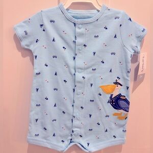 Carter's Light Blue Romper with Pelican Design